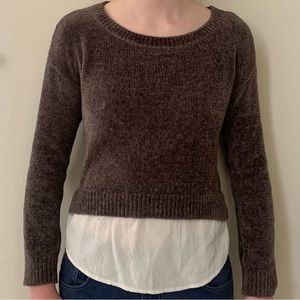 Fuzzy Sweater Tunic (taupe, size XS)